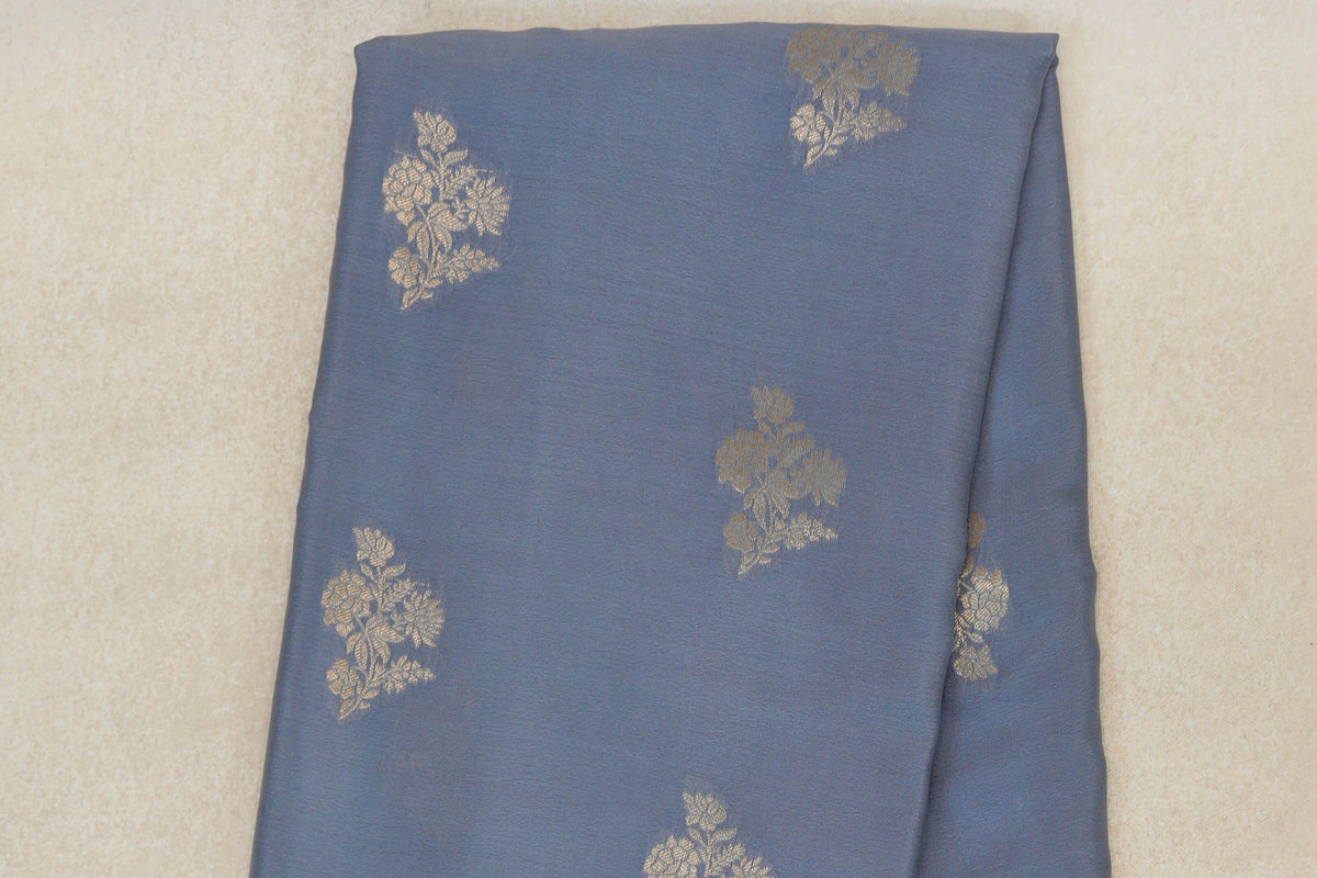 Light Blue Grey Mysore Silk Saree body