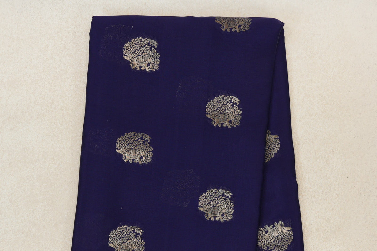 Deep Blue Mysore Silk Saree body