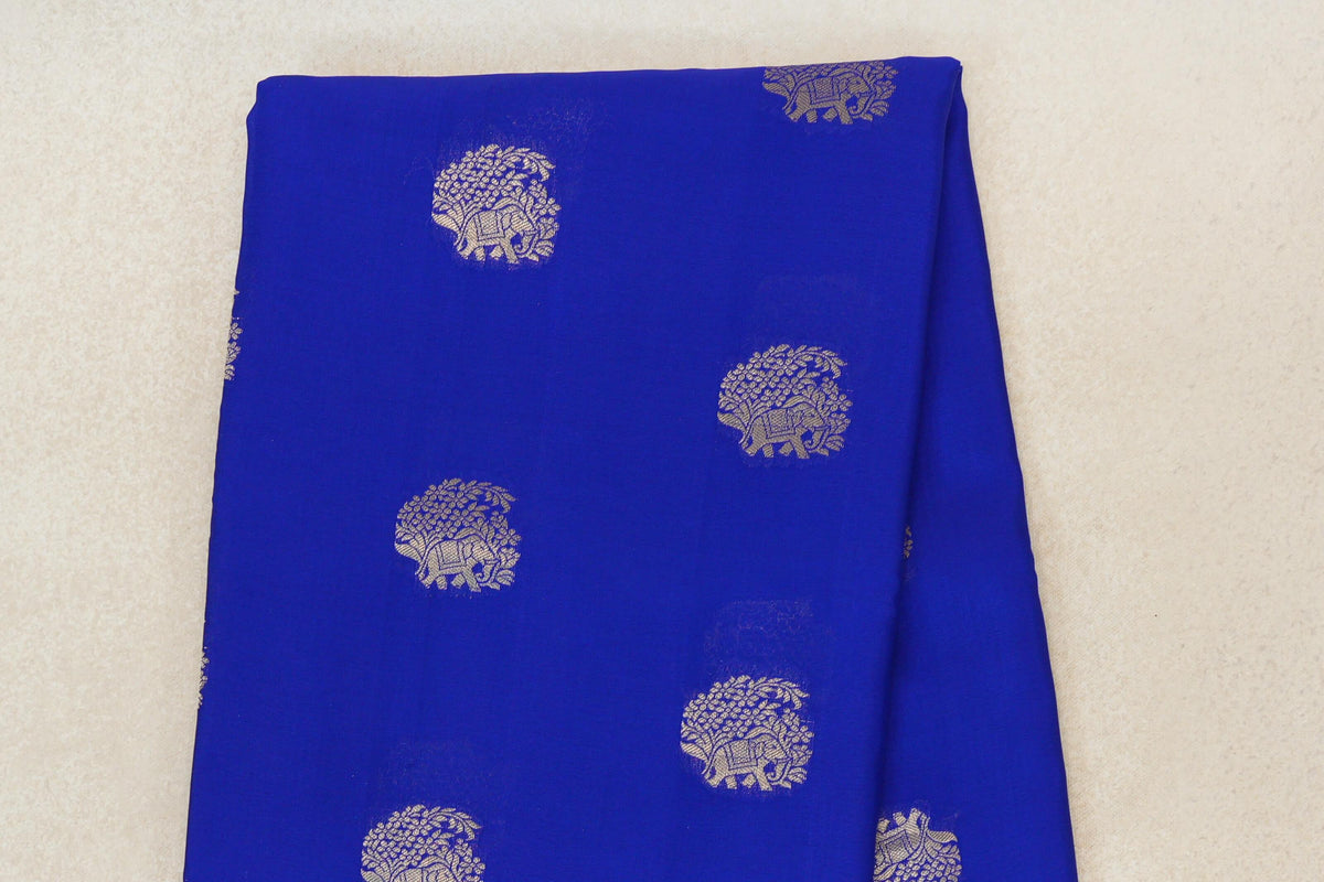 Bright Royal Blue Mysore Silk Saree body