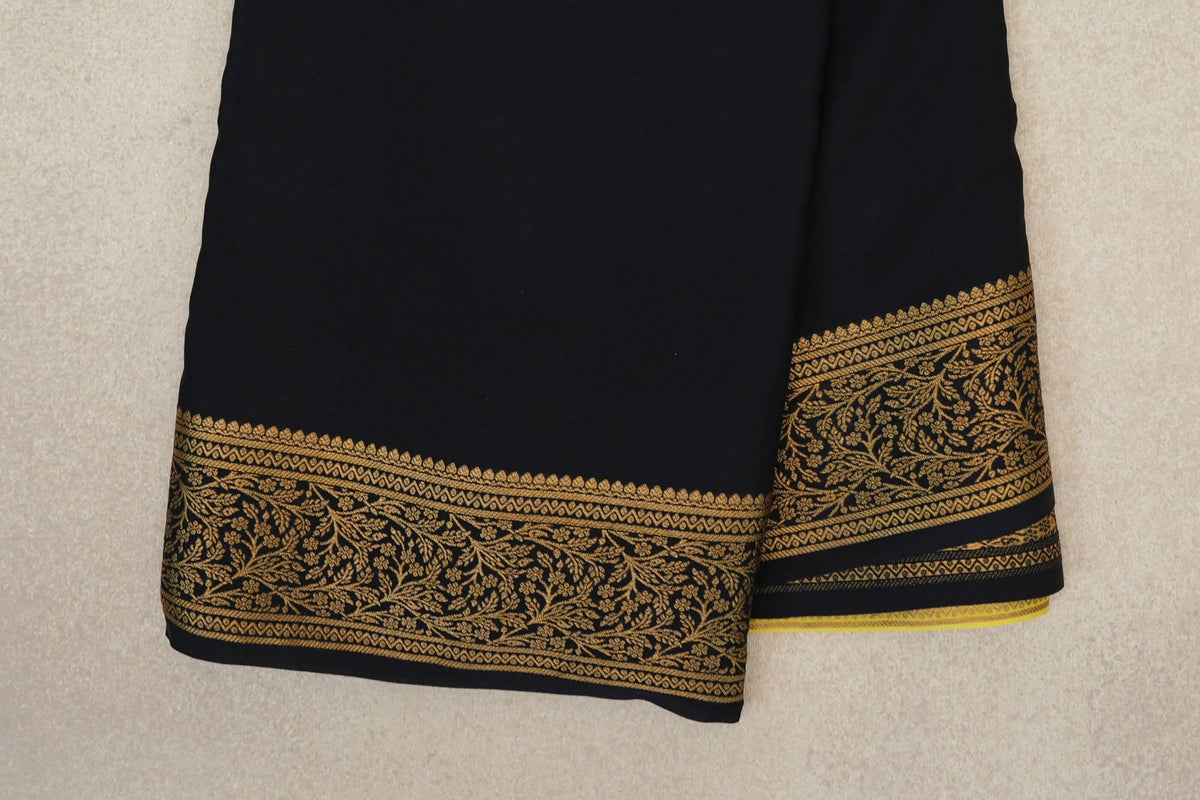 Black Mysore Silk Saree border