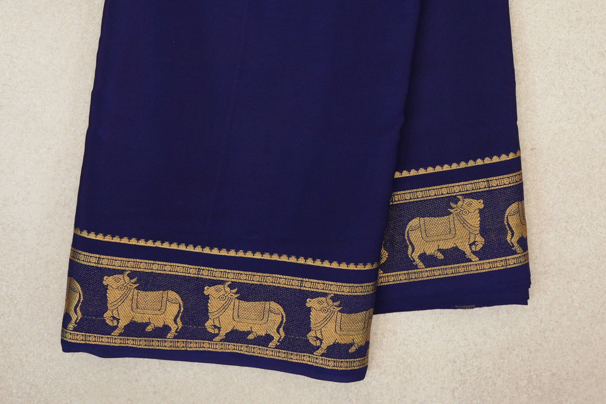 Deep Blue Mysore Silk Saree border
