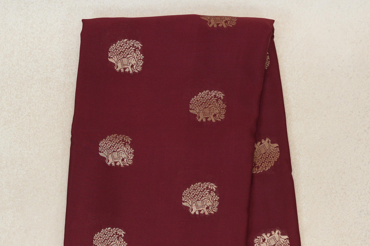 Deep Wine Maroon Mysore Silk Saree body