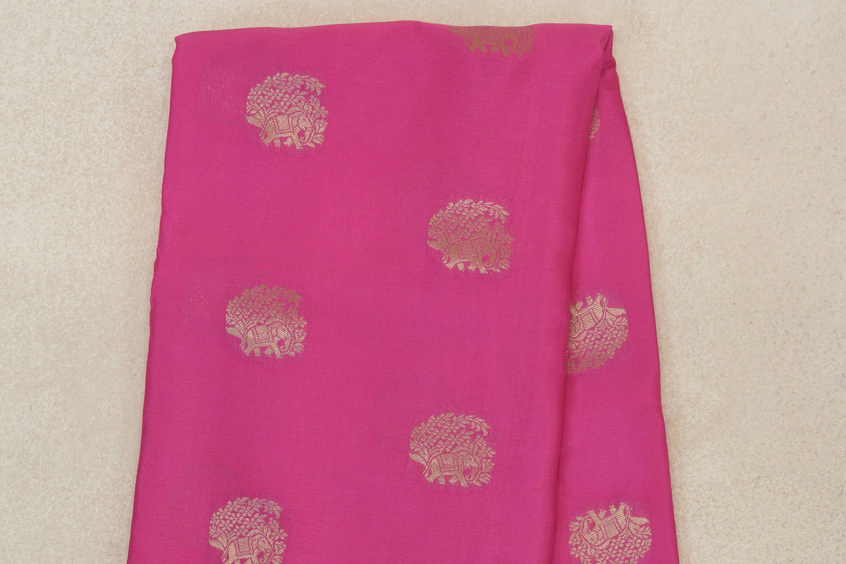 Bright Rose Pink Mysore Silk Saree body