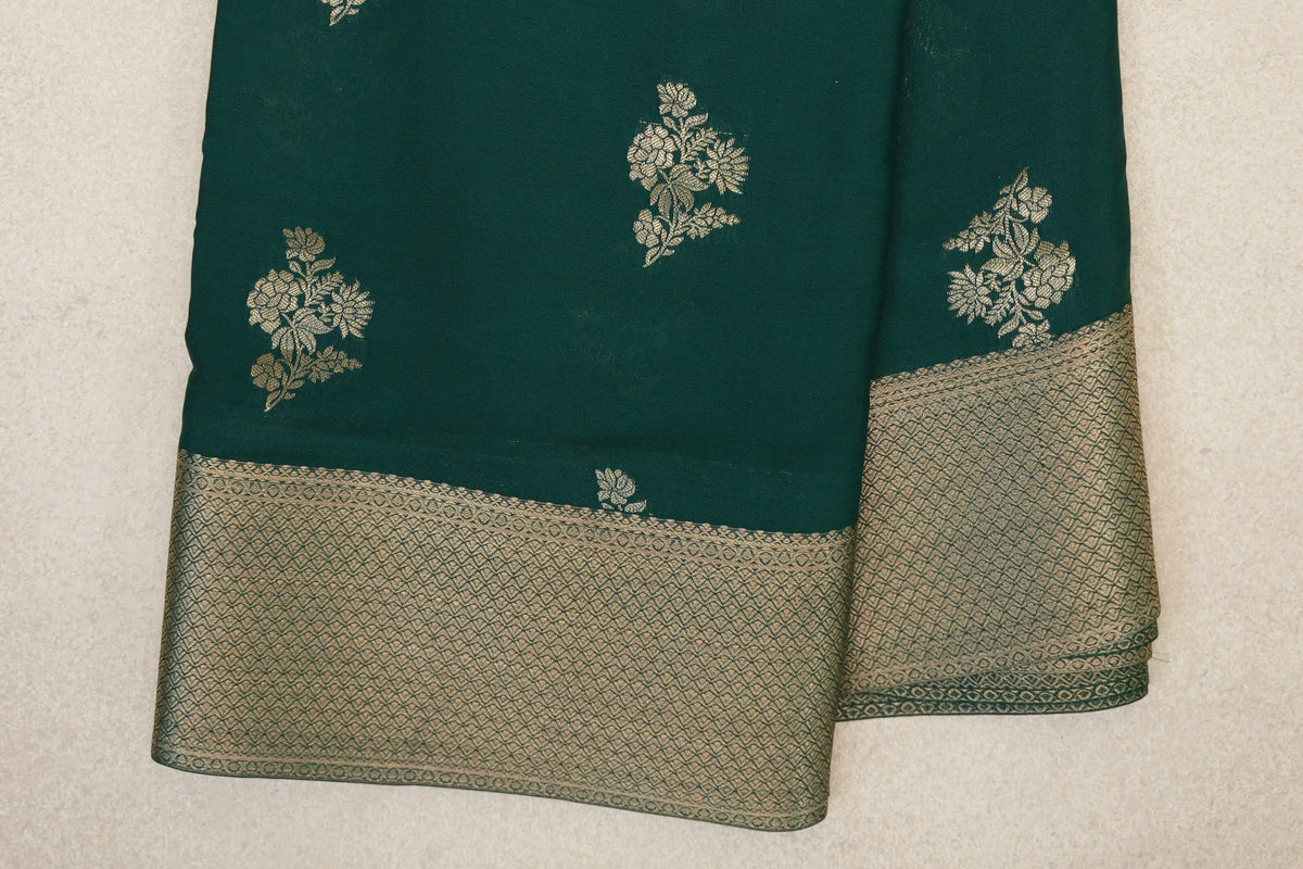 Bottle Green Mysore Silk Saree border