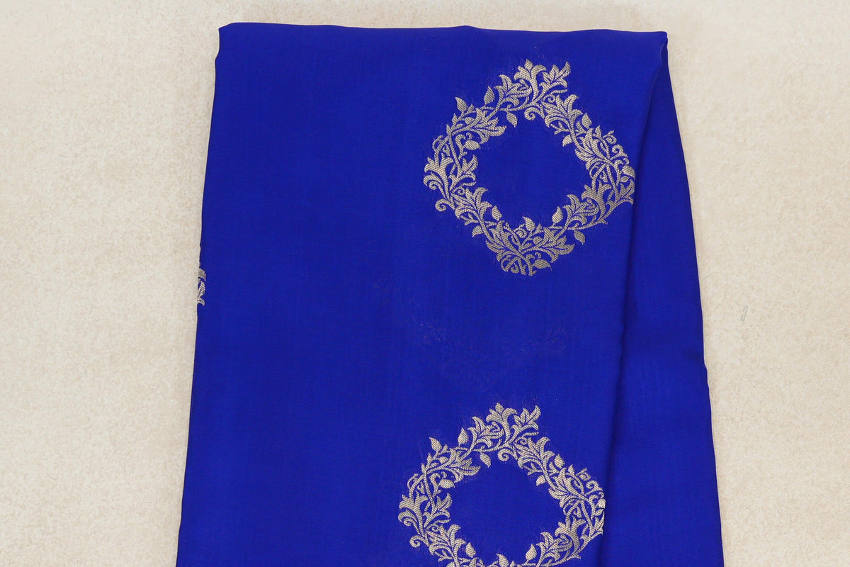 Bright Royal Blue Mysore Silk Saree body