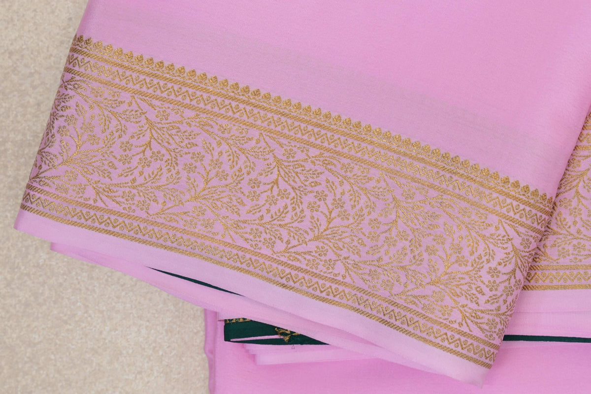 Baby Pink Mysore Silk Saree border