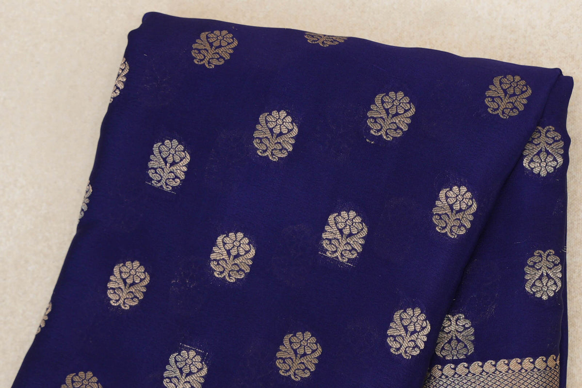 Deep Royal Blue Mysore Silk Saree body