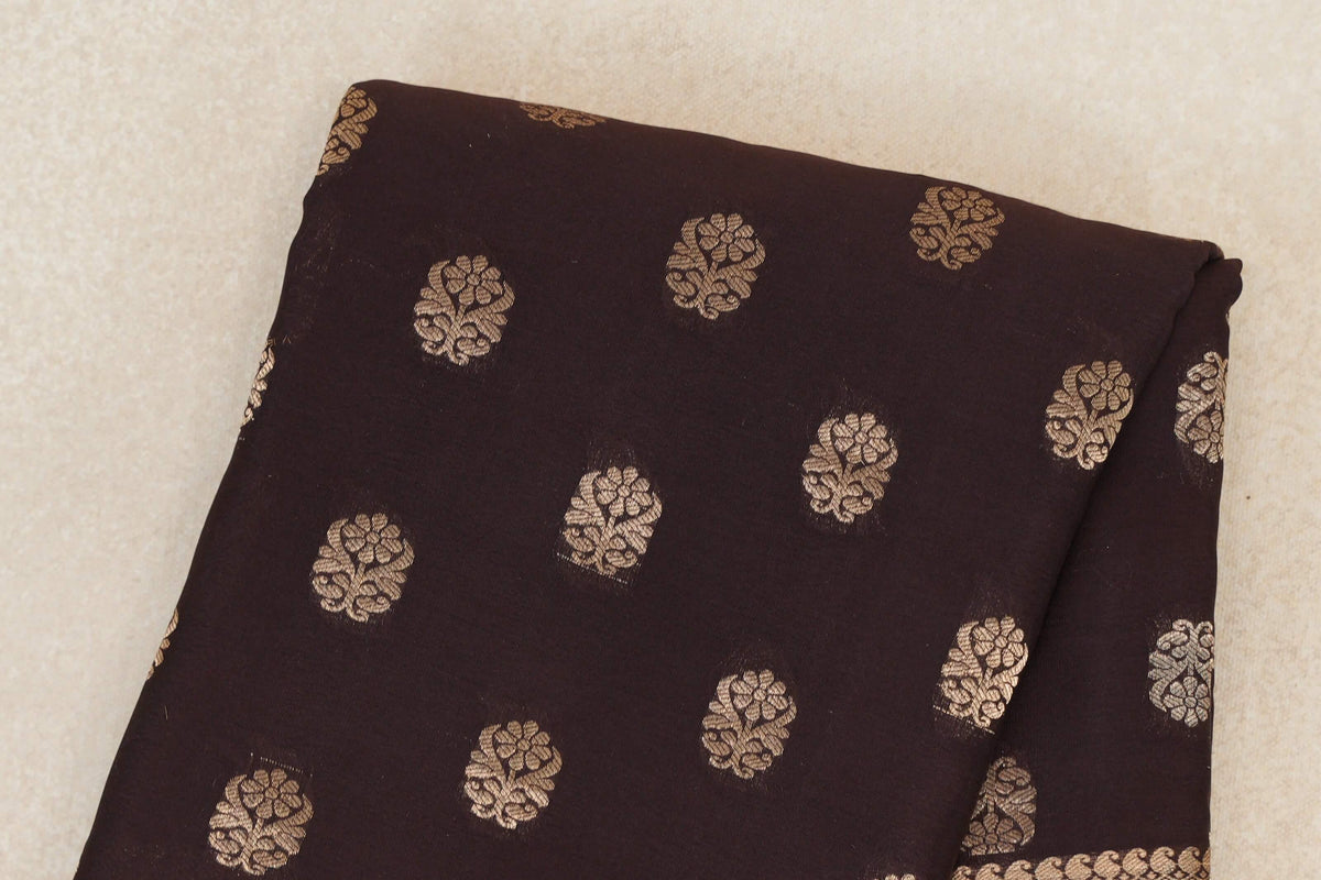 Dark Coffee Brown Mysore Silk Saree body