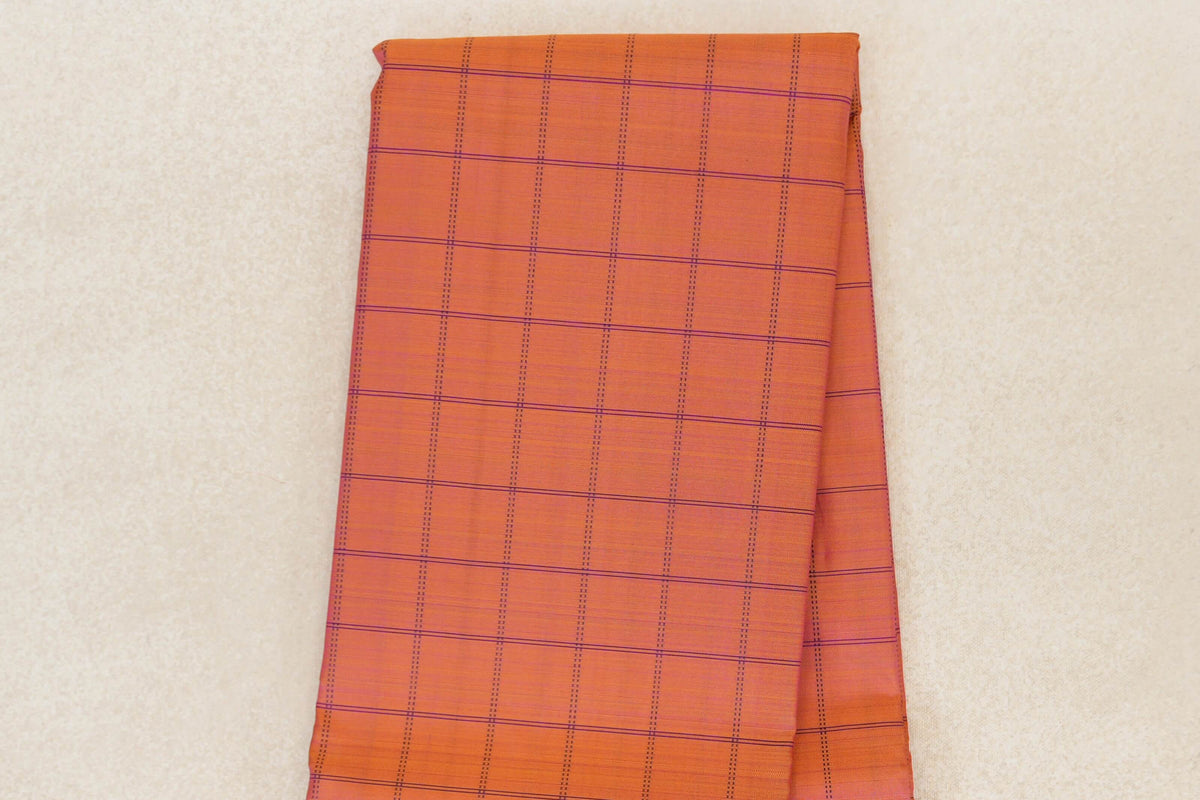 Dual Tone of Mustard Yellow and Pink with Deep Magenta Purple Borders Vintage Kanjivaram Silk Saree body