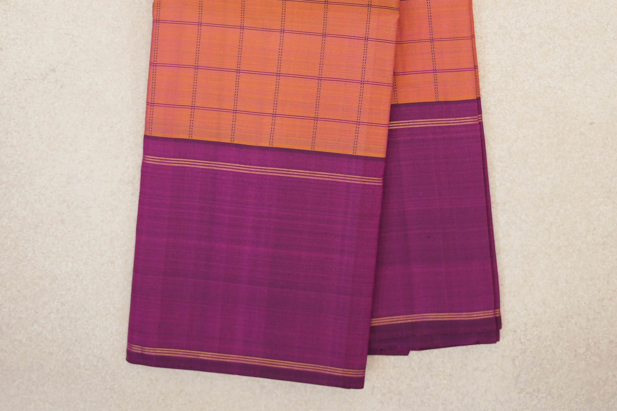 Dual Tone of Mustard Yellow and Pink Vintage Kanjivaram Silk Saree border