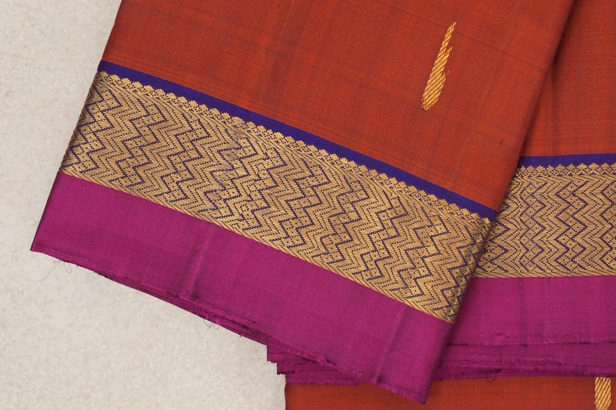 Rust Vintage Kanjivaram Silk Saree border