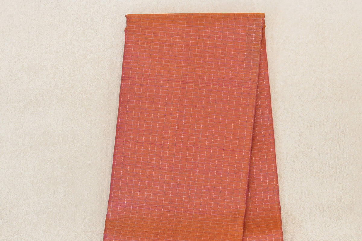 Dual Tone of Mustard Yellow and Pink with Deep Magenta Purple Borders Vintage Kanjivaram Silk Saree body