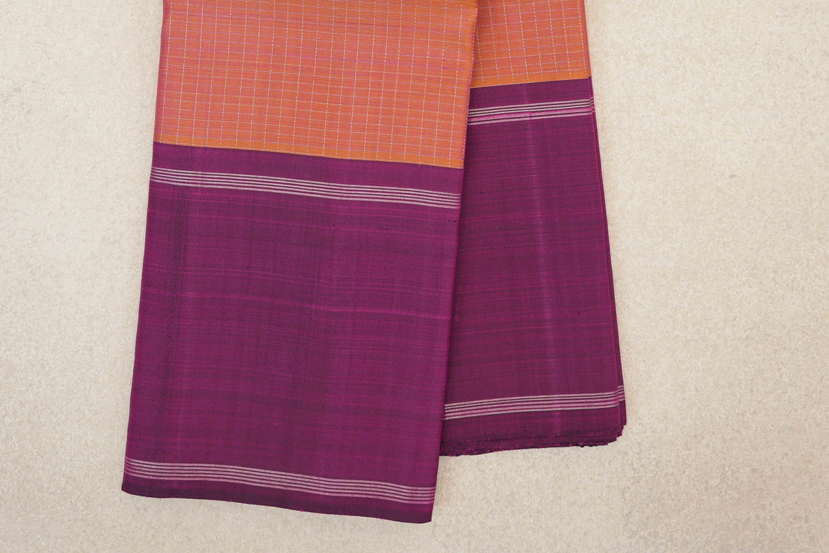 Dual Tone of Mustard Yellow and Pink Vintage Kanjivaram Silk Saree border