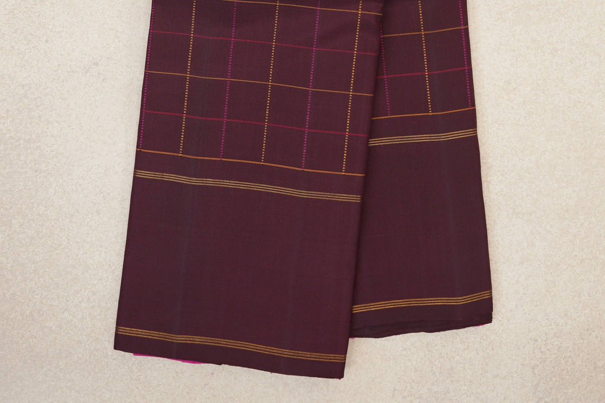 Wine Maroon Vintage Kanjivaram Silk Saree border