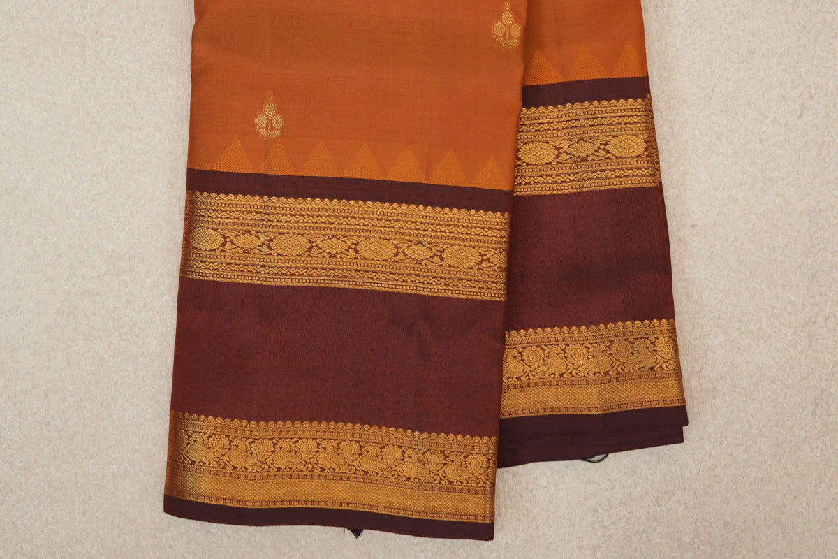 Light Brown Light Weight Kanjivaram Silk Saree border