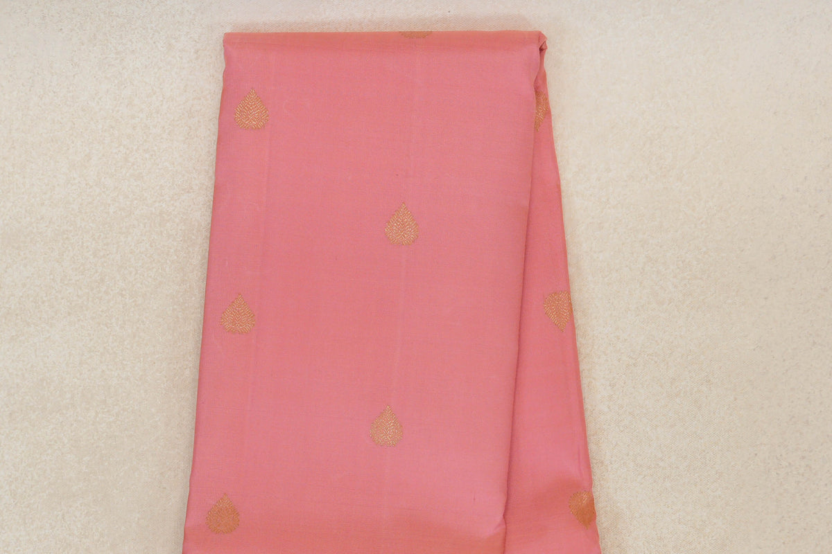 Pastel Pink with Black Rettai Pettu Borders Vintage Kanjivaram Silk Saree body