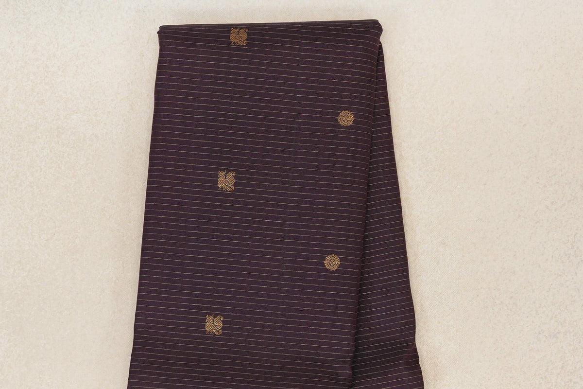 Deep Plum Vaira Oosi Vintage Kanjivaram Silk Saree body