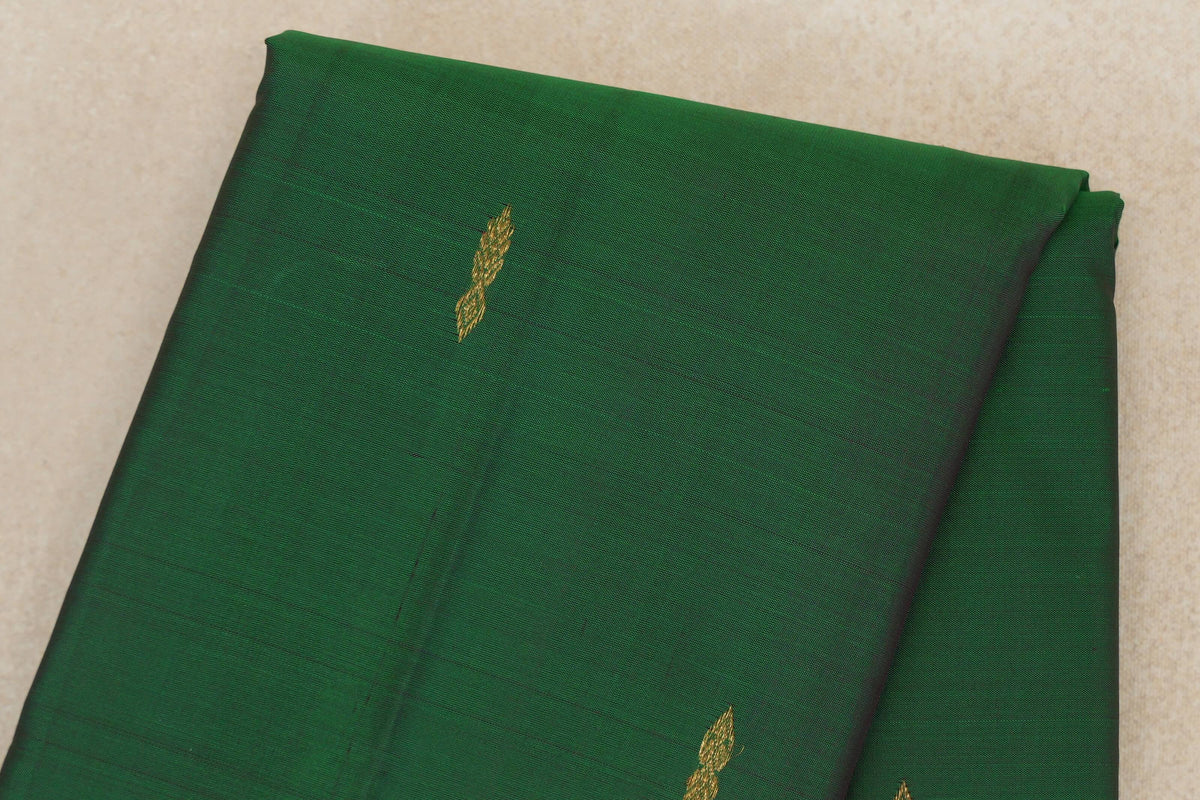 Forest Green with Deep Magenta with Dark Green Selvedge Borders Vintage Kanjivaram Silk Saree body