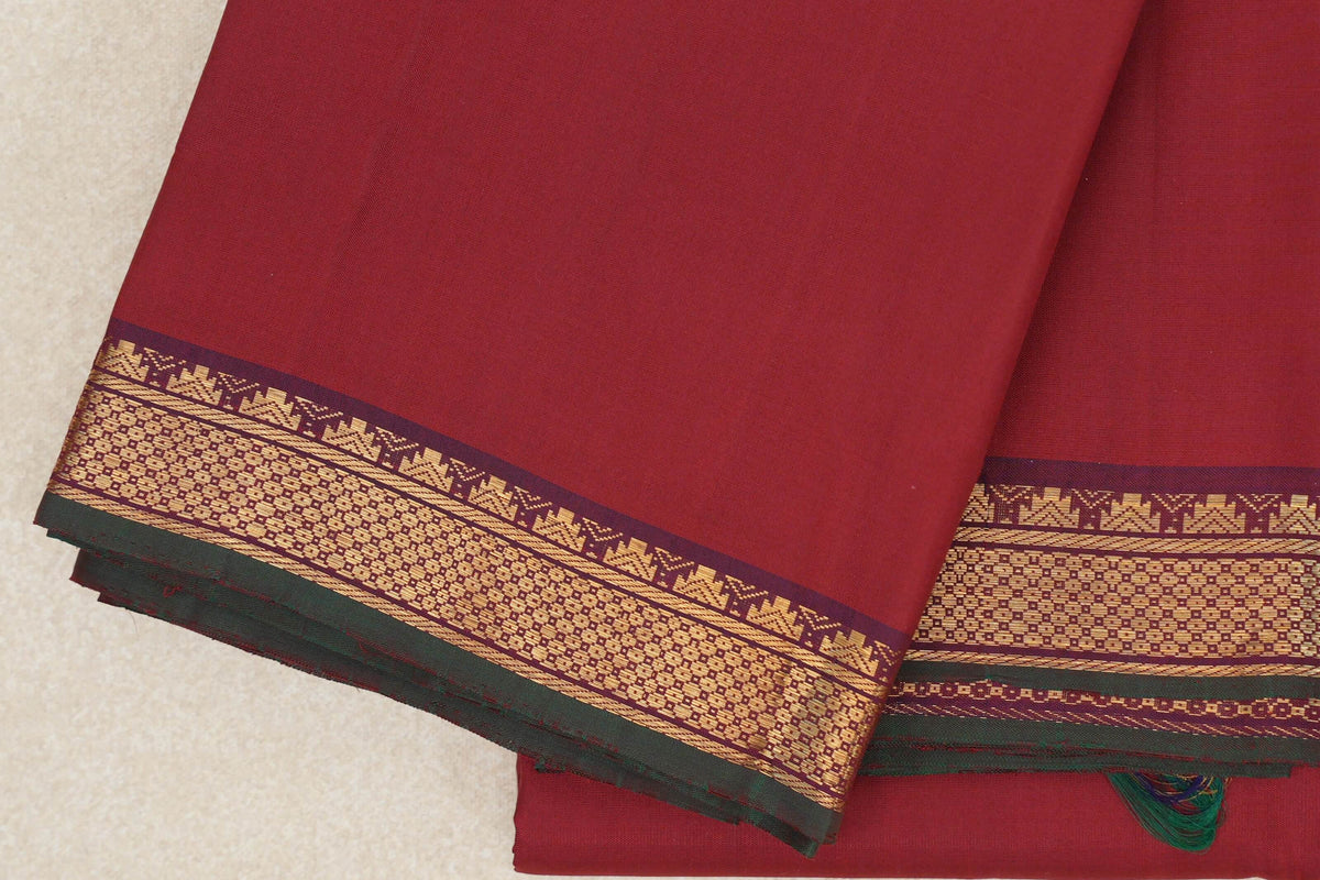 Deep Maroon Vintage Kanjivaram Silk Saree border