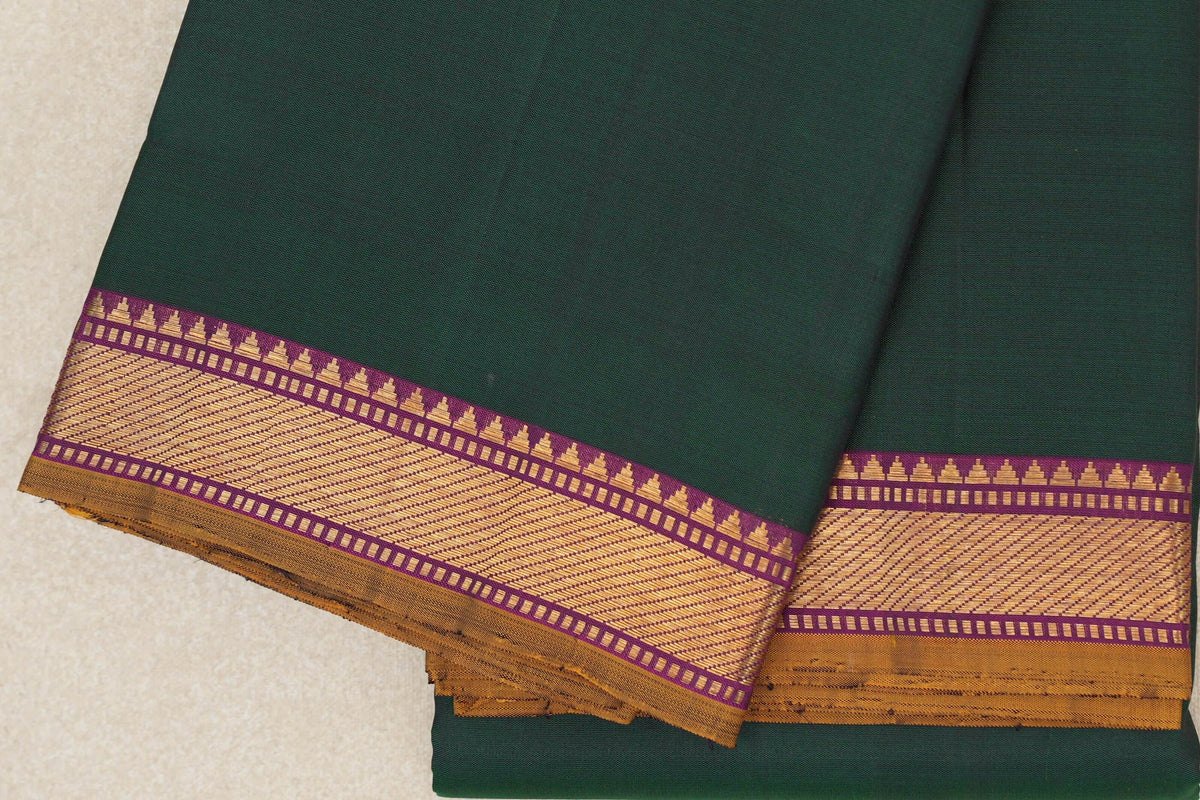 Deep Forest Green Vintage Kanjivaram Silk Saree border