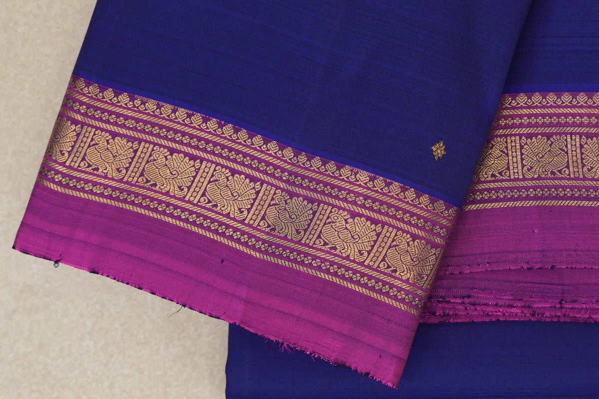 Deep Royal Blue Vintage Kanjivaram Silk Saree border