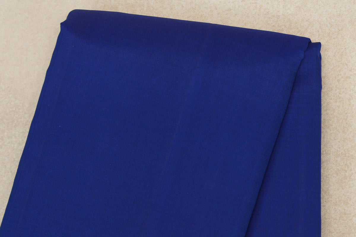 Deep Blue with Deep Orange with Bottle Green Selvedge Borders Vintage Kanjivaram Silk Saree body