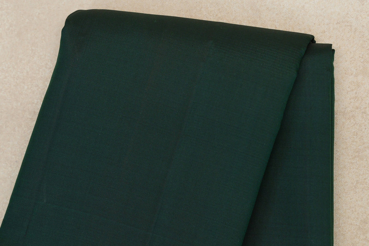 Deep Bottle Green with Deep Orange with Parrot Green Selvedge Borders Vintage Kanjivaram Silk Saree body
