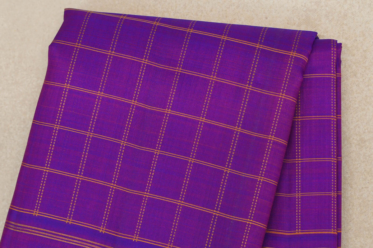Dual Tone of Violet and Magenta with Rettai Pettu Borders Vintage Kanjivaram Silk Saree body