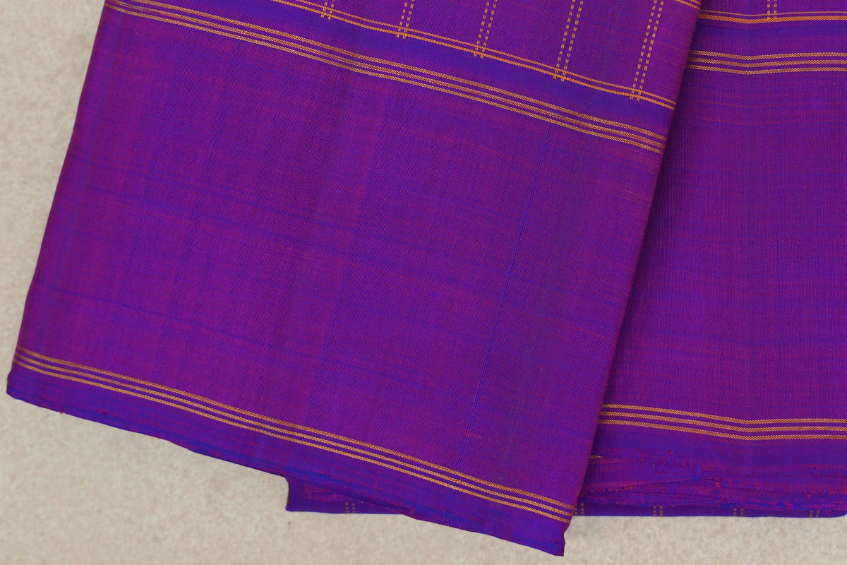 Dual Tone of Violet and Magenta Vintage Kanjivaram Silk Saree border