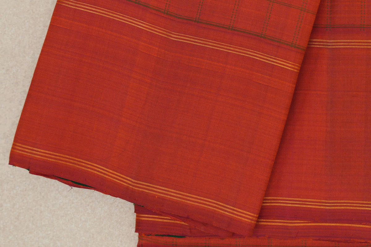Reddish Orange Vintage Kanjivaram Silk Saree border