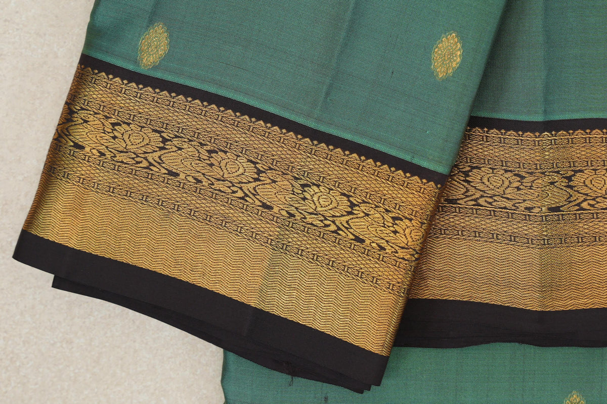 Sea Green Vintage Kanjivaram Silk Saree border