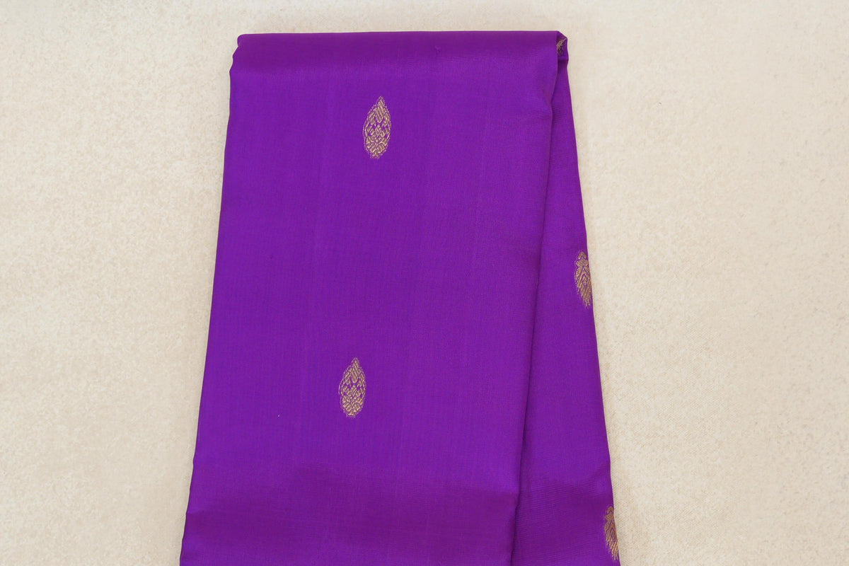 Bright Violet Purple with Rettai Pettu Borders Light Weight Kanjivaram Silk Saree body