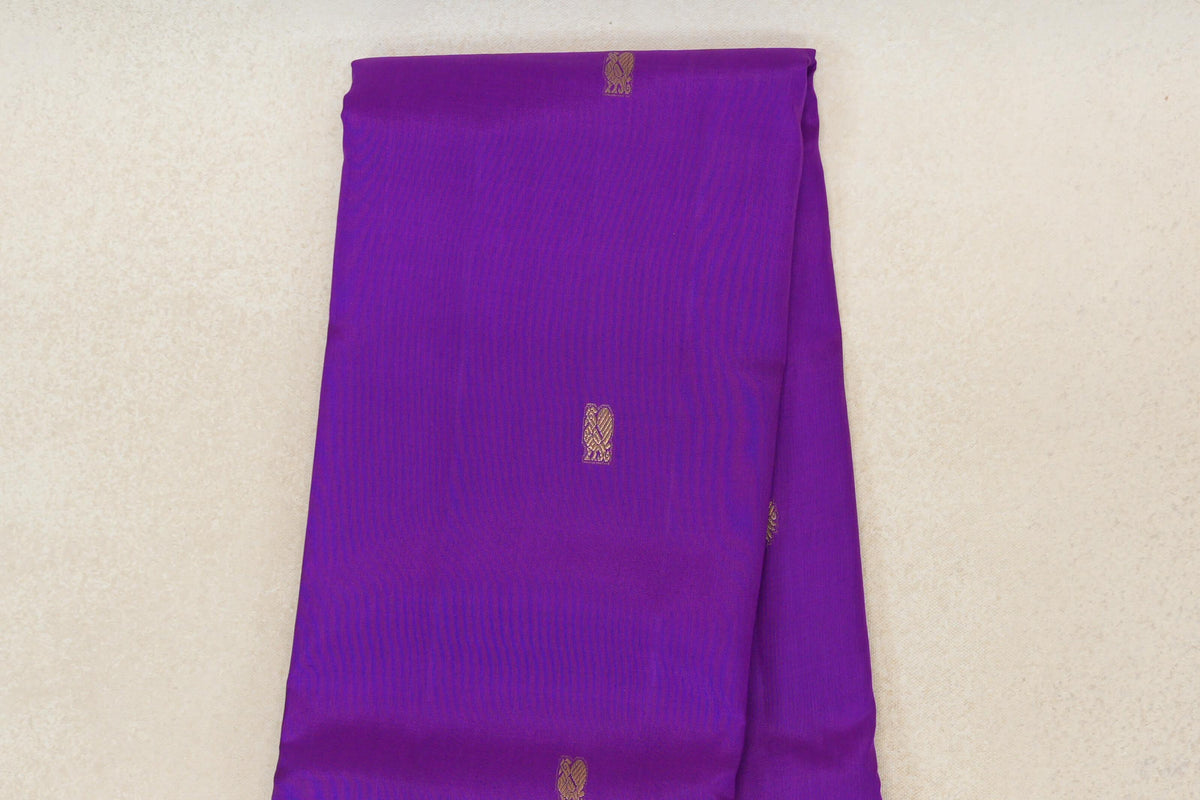 Bright Violet Purple with Rettai Pettu Borders Light Weight Kanjivaram Silk Saree body