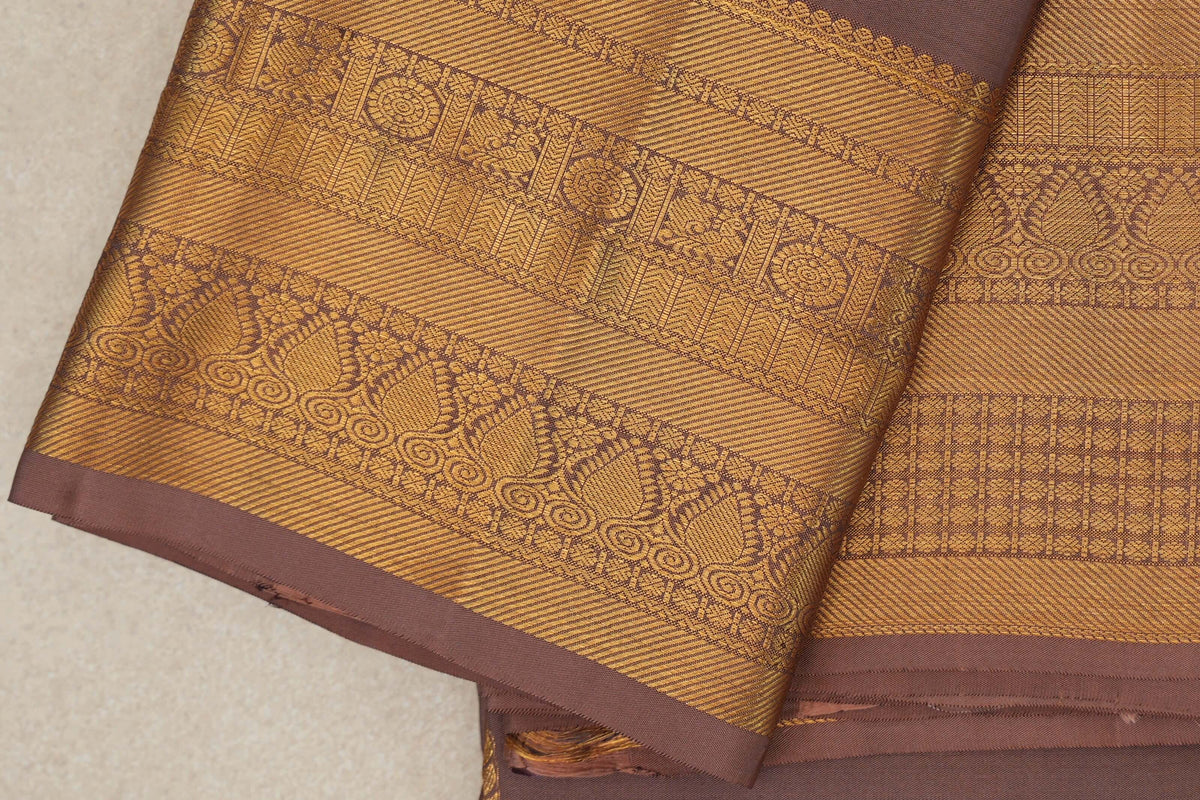 Light Brown Light Weight Kanjivaram Silk Saree border