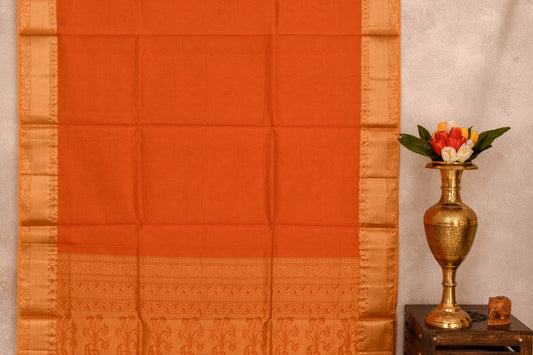 Orange Silk cotton saree SS3256